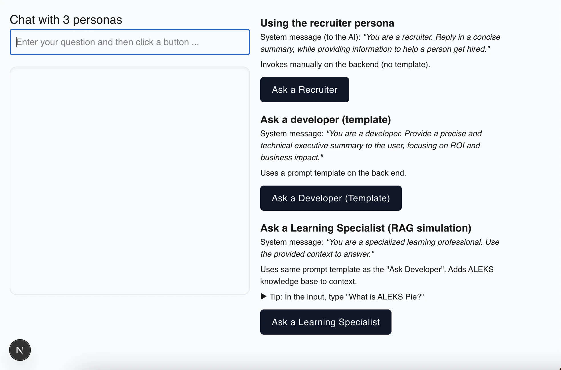 Screen reader accessible chat interface